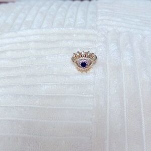 LUXURY RING TURKISH EYE DESIGN WITH PURPLE COLOR 18K GOLD LAMINATED